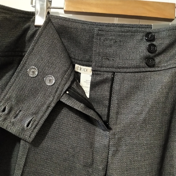 NWT 18 Cleo Wide straight leg dress pant trouser tweed black gray print - Picture 7 of 7